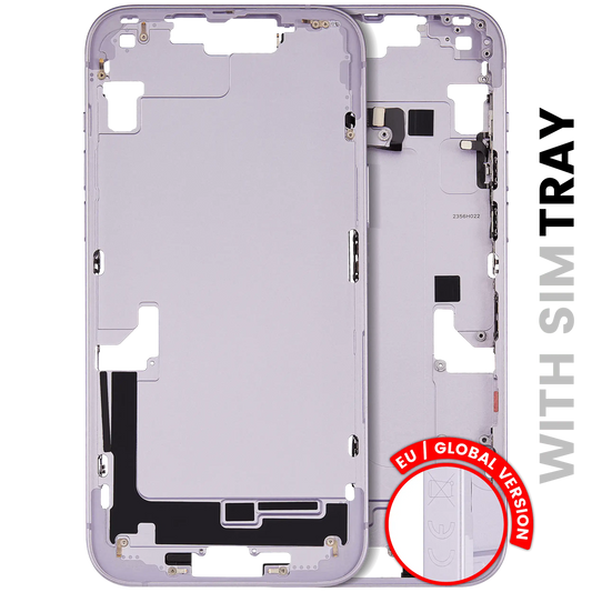 Mid-Frame Housing W/ Small Parts For iPhone 14 Plus (EU / Global Version) (Used OEM Pull: Grade C) (Purple)