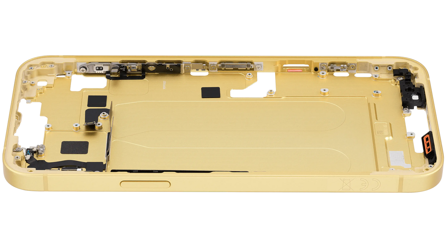 Mid-Frame Housing W/ Small Parts For iPhone 14 Plus (EU / Global Version) (Used OEM Pull: Grade C) (Yellow)