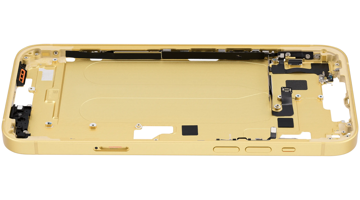 Mid-Frame Housing W/ Small Parts For iPhone 14 Plus (EU / Global Version) (Used OEM Pull: Grade C) (Yellow)