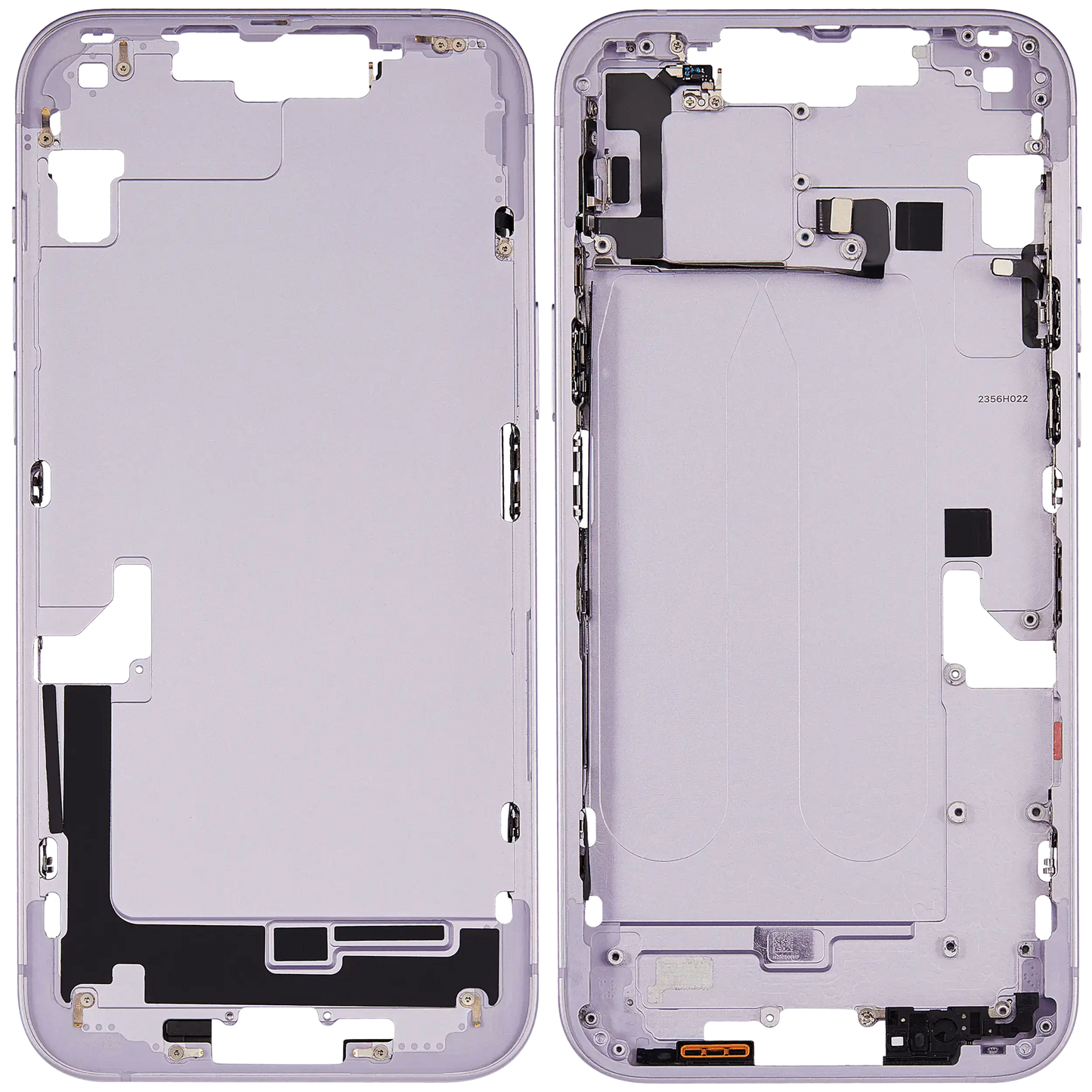 Mid-Frame Housing W/ Small Parts For iPhone 14 Plus (EU / Global Version) (Used OEM Pull: Grade B) (Purple)