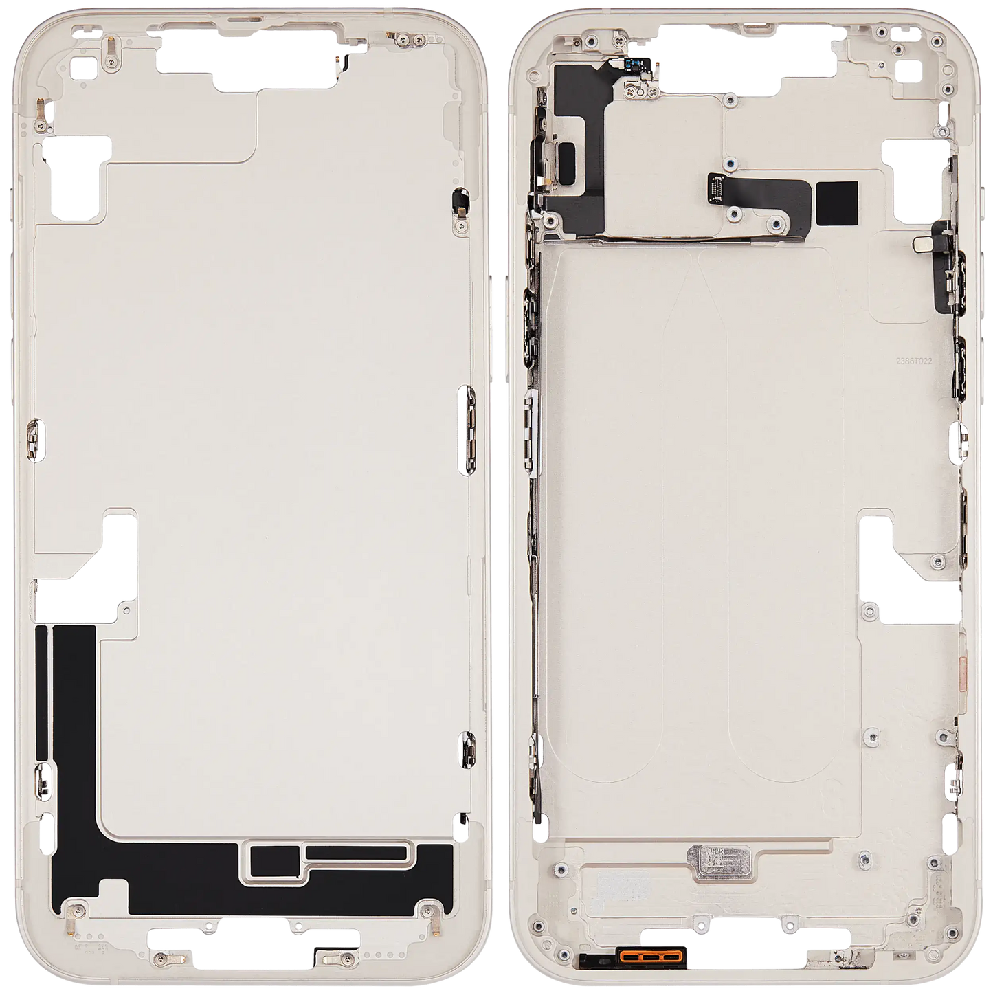 Mid-Frame Housing W/ Small Parts For iPhone 14 Plus (EU / Global Version) (Used OEM Pull: Grade B) (Starlight)