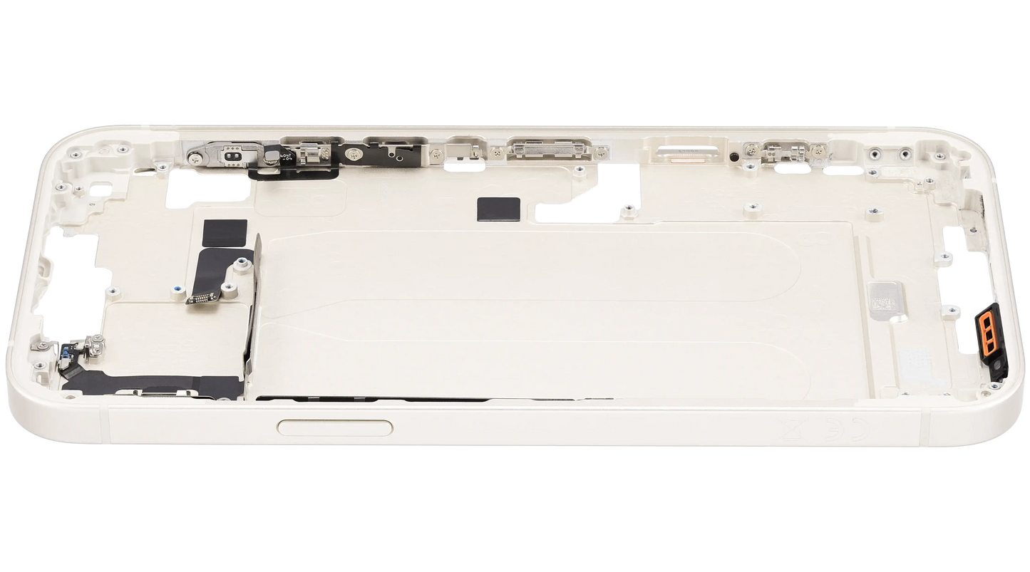 Mid-Frame Housing W/ Small Parts For iPhone 14 Plus (EU / Global Version) (Used OEM Pull: Grade B) (Starlight)