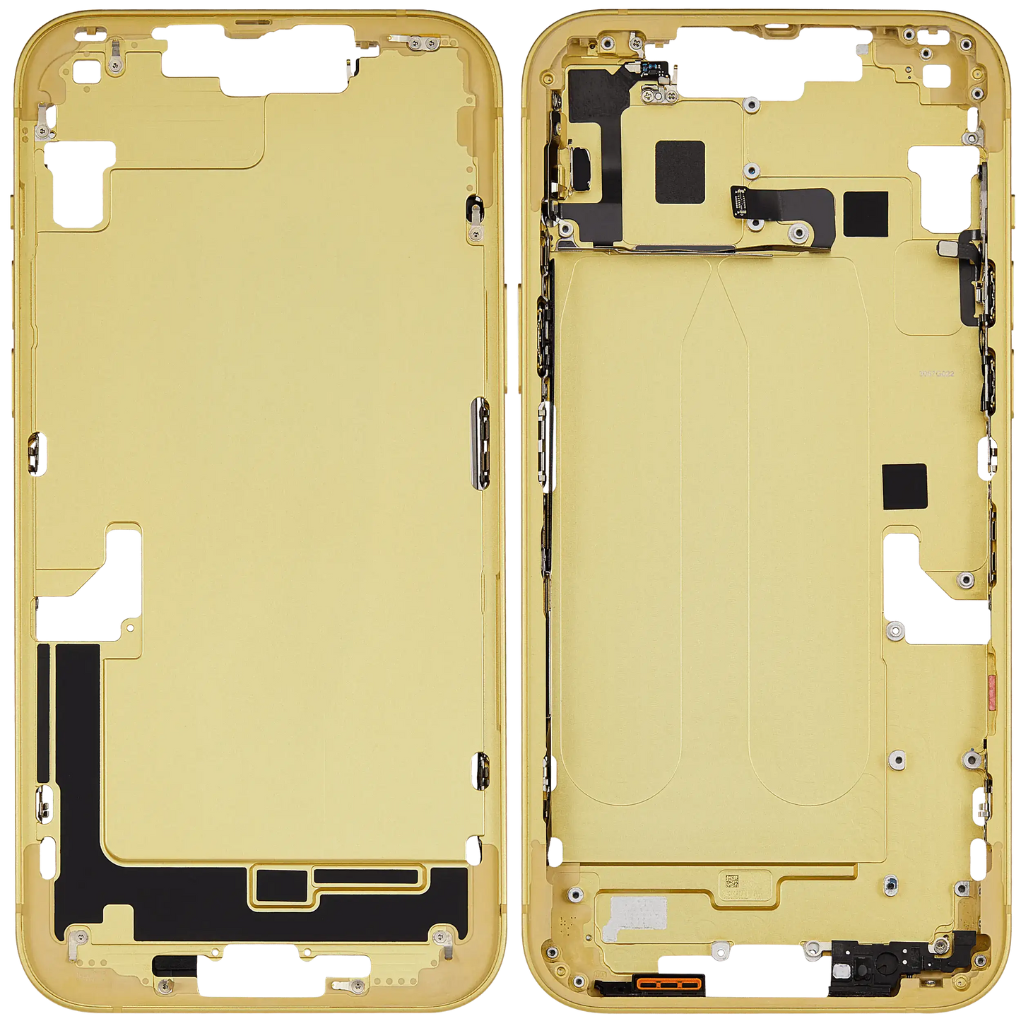Mid-Frame Housing W/ Small Parts For iPhone 14 Plus (EU / Global Version) (Used OEM Pull: Grade B) (Yellow)