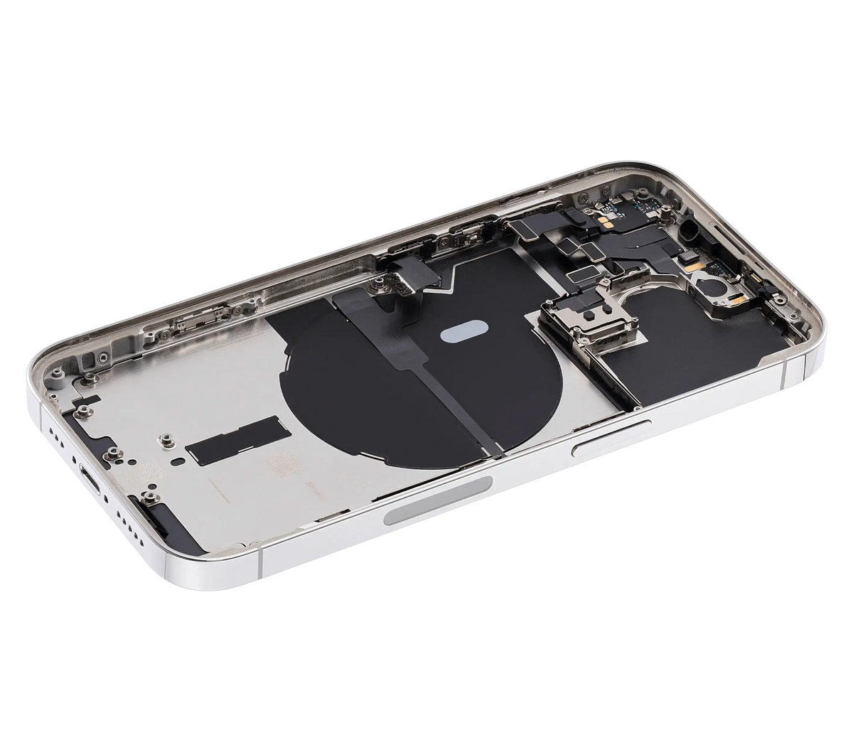 Back Housing W/ Small Parts For iPhone 14 Pro (US Version) (Used OEM Pull: Grade B) (Silver)