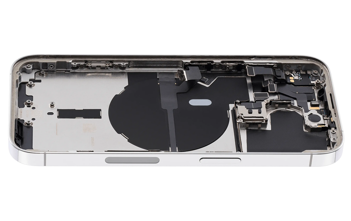 Back Housing W/ Small Parts For iPhone 14 Pro (US Version) (Used OEM Pull: Grade B) (Silver)