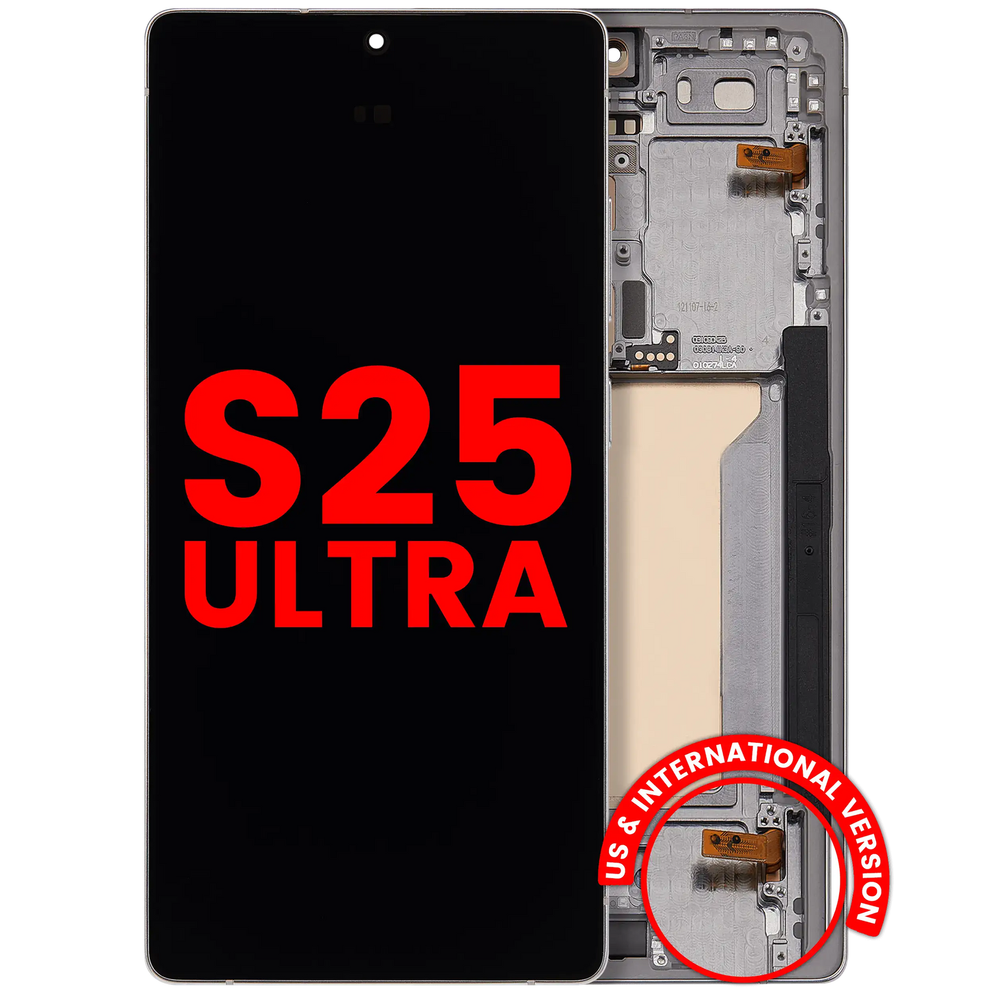 OLED Assembly With Frame For Samsung Galaxy S25 Ultra 5G (Aftermarket Plus) (US & International) (Titanium White Silver)