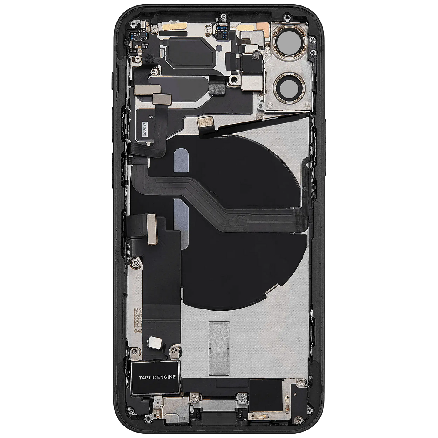 Back Housing W/ Charging Port Flex & Small Parts For iPhone 12 Mini (EU / Global Version) (Used OEM Pull: Grade B) (Black)