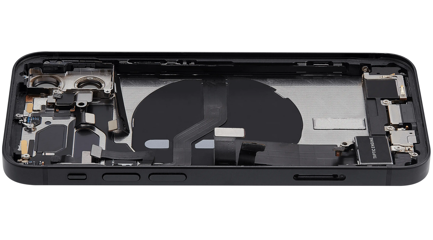 Back Housing W/ Charging Port Flex & Small Parts For iPhone 12 Mini (EU / Global Version) (Used OEM Pull: Grade C) (Black)
