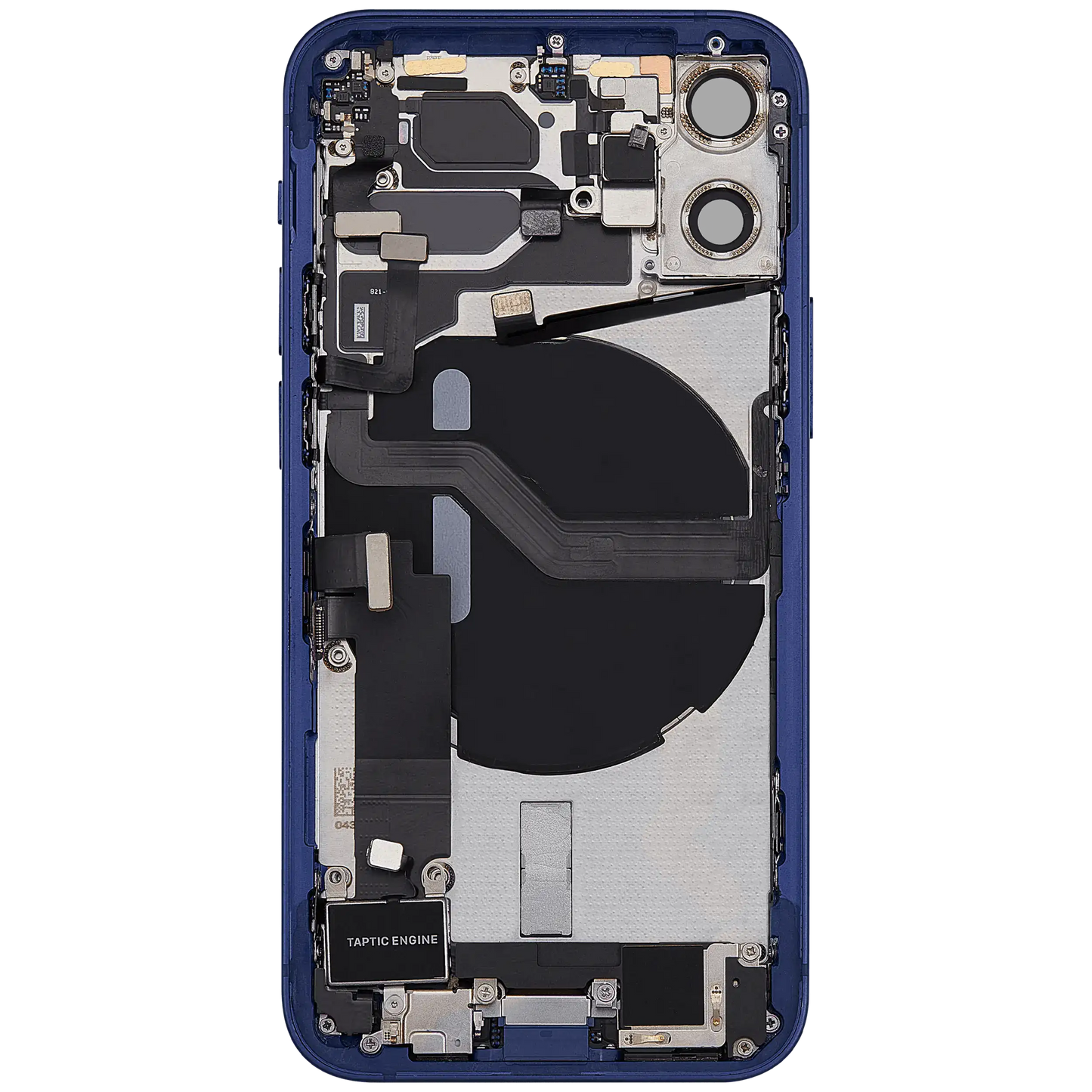 Back Housing W/ Charging Port Flex & Small Parts For iPhone 12 Mini (EU / Global Version) (Used OEM Pull: Grade C) (Blue)