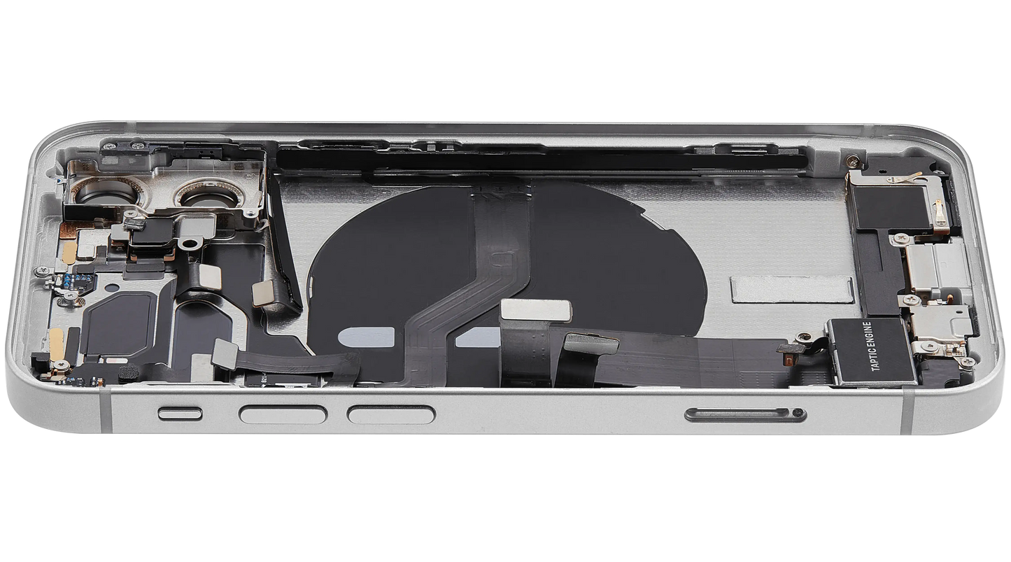Back Housing W/ Charging Port Flex & Small Parts For iPhone 12 Mini (EU / Global Version) (Used OEM Pull: Grade C) (White)