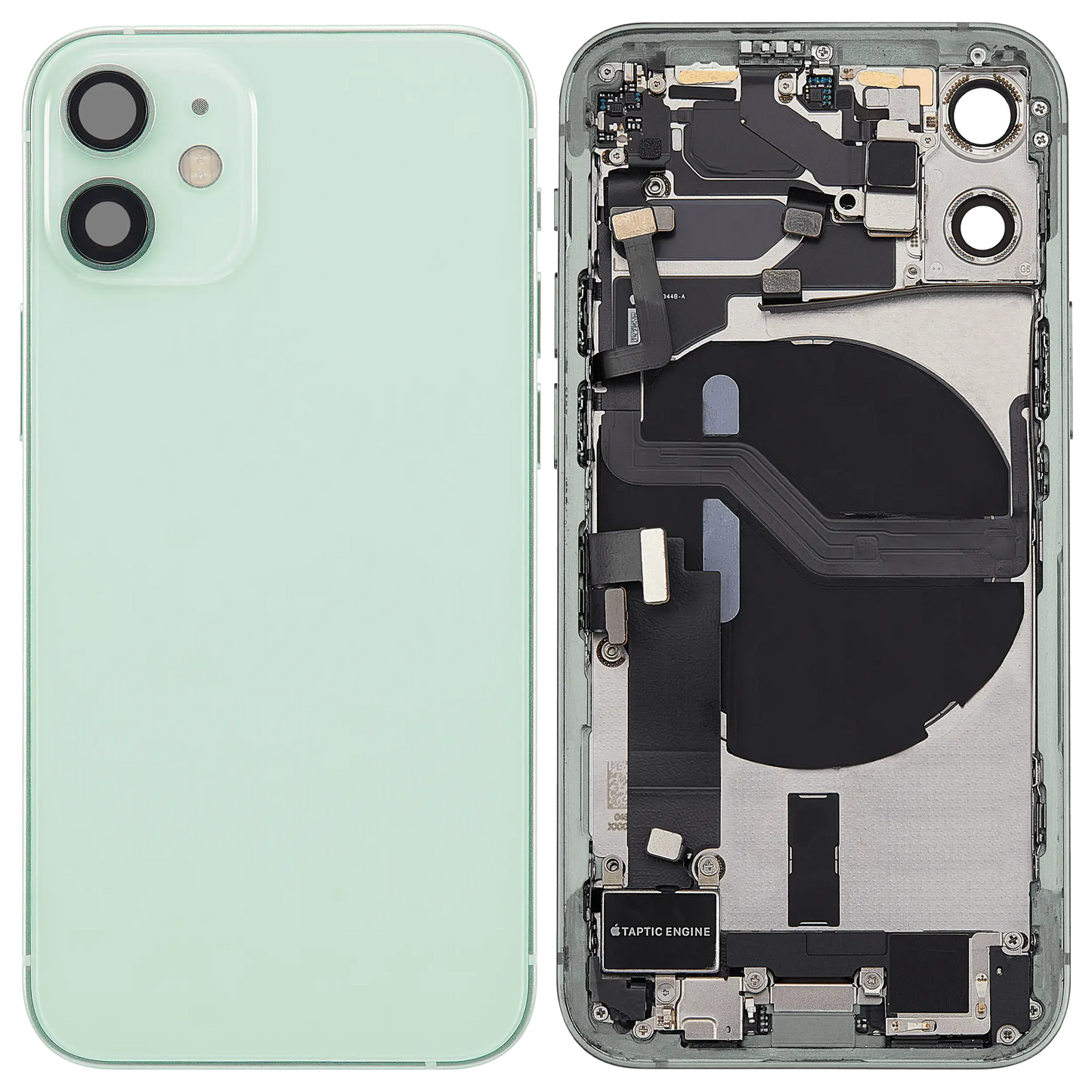 Back Housing W/ Charging Port Flex & Small Parts For iPhone 12 Mini (US Version) (Used OEM Pull: Grade B) (Green)