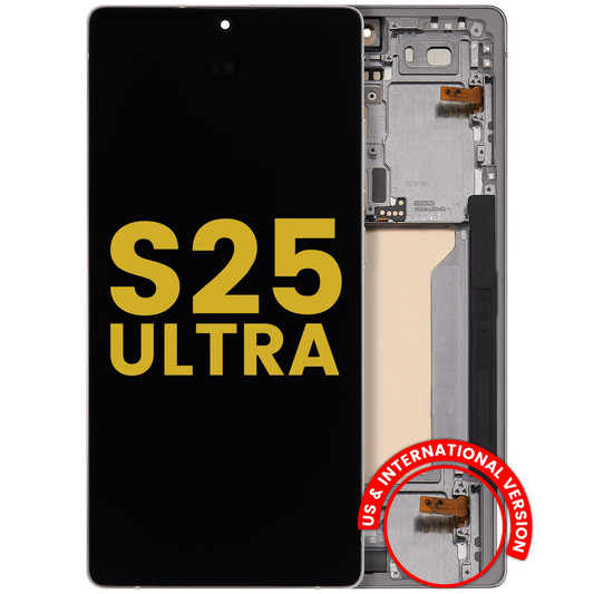 OLED Assembly With Frame For Samsung Galaxy S25 Ultra 5G (Refurbished) (US & International) (Titanium White Silver)