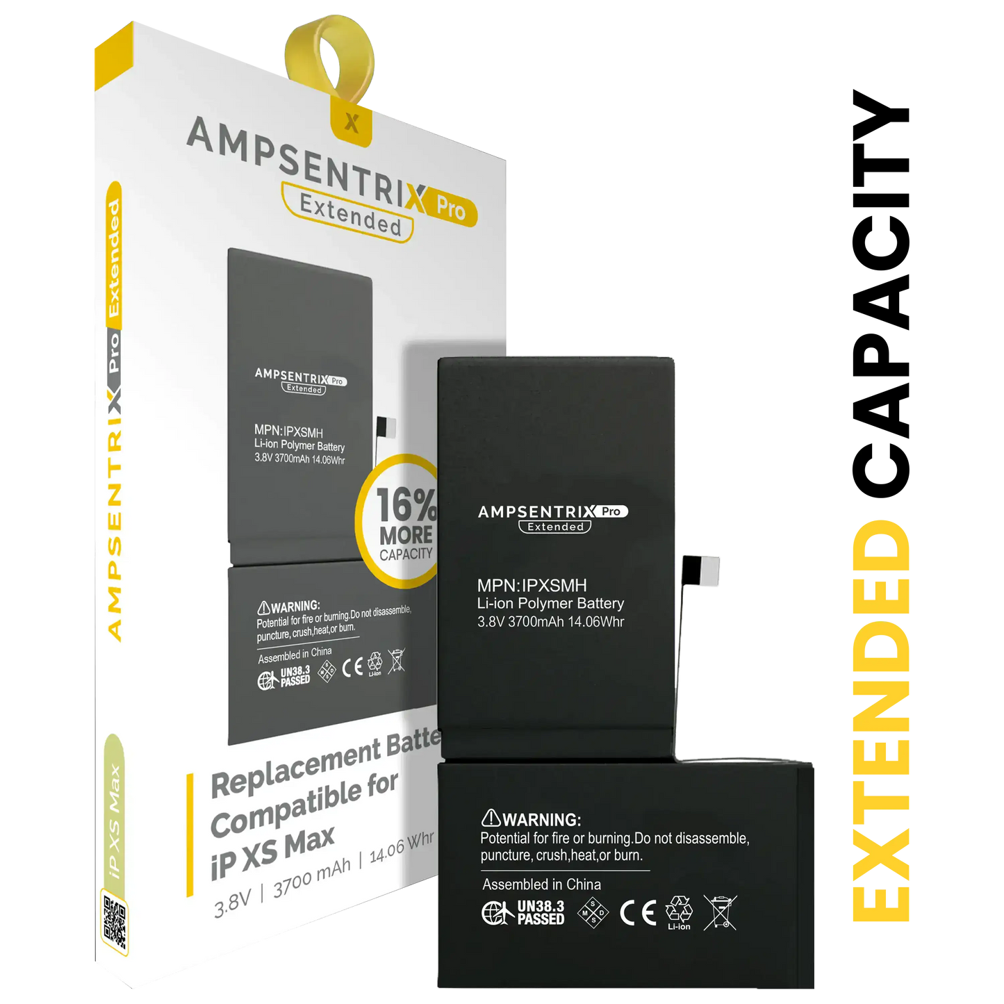 Replacement Battery For iPhone XS Max (AmpSentrix Pro Extended)