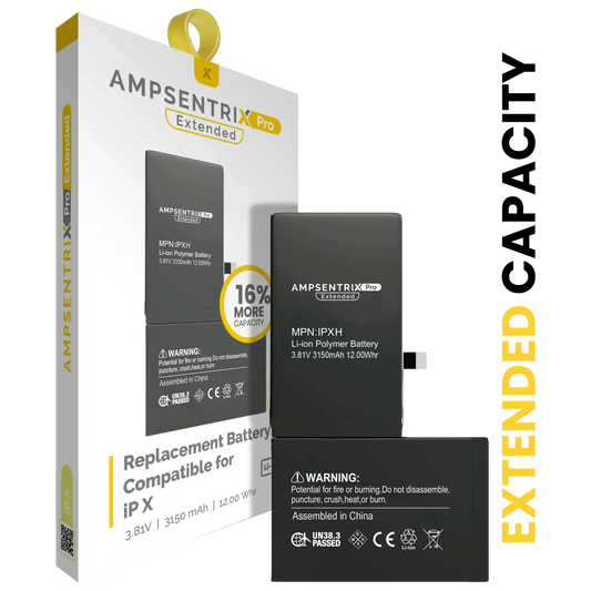Replacement Battery For iPhone X (AmpSentrix Pro Extended)