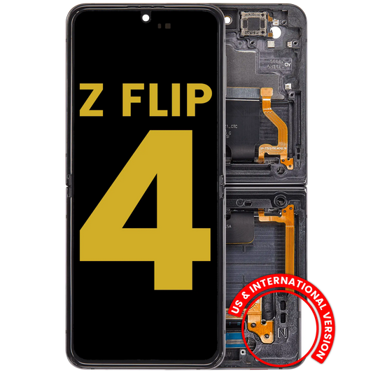 Buy Inner OLED Assembly With Frame For Samsung Galaxy Z Flip 4 5G (US & International Version) (Refurbished) (Graphite) - High Quality Replacement Part - View 1 | TechDrip Canada
