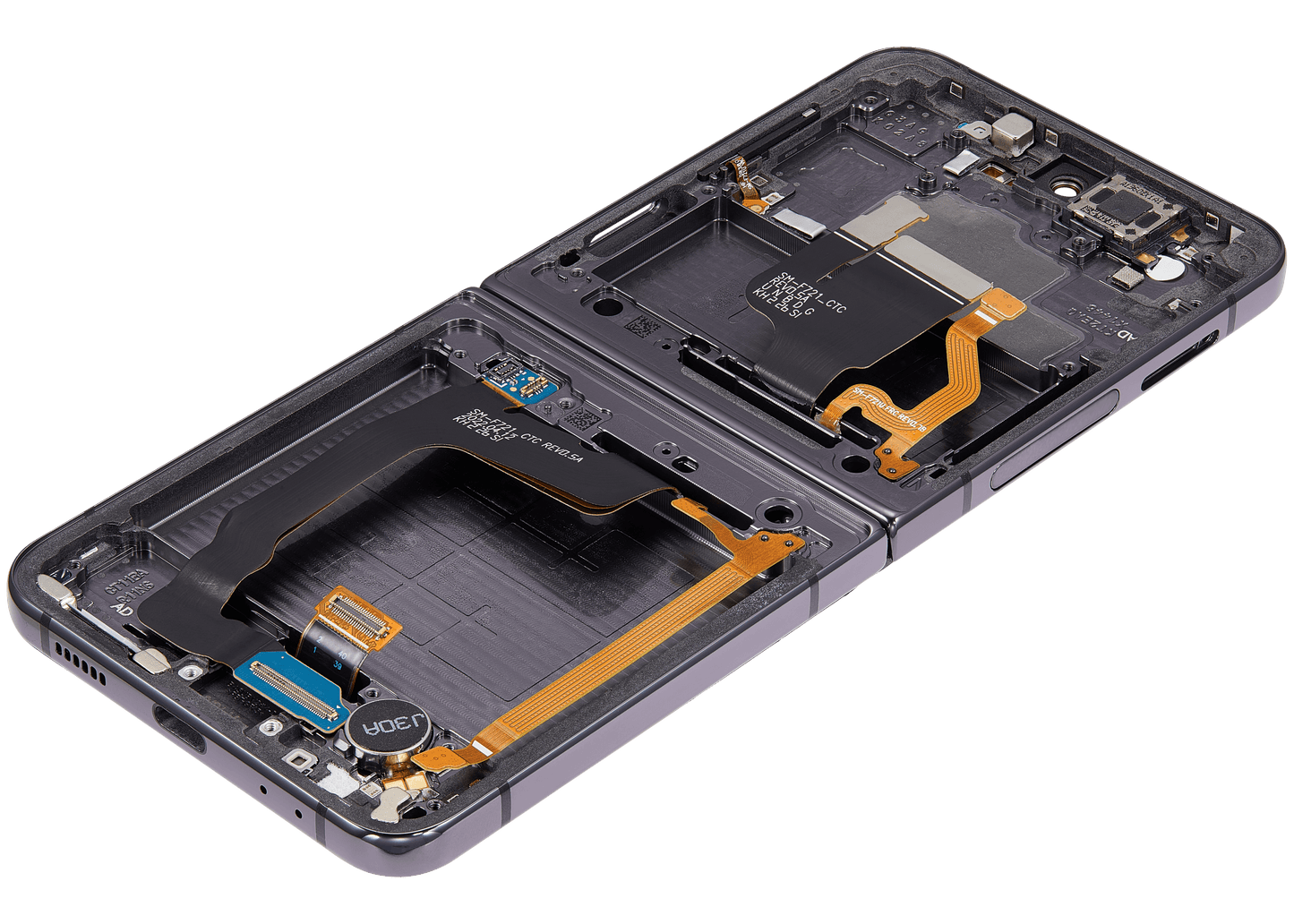 Buy Inner OLED Assembly With Frame For Samsung Galaxy Z Flip 4 5G (US & International Version) (Refurbished) (Graphite) - High Quality Replacement Part - View 2 | TechDrip Canada