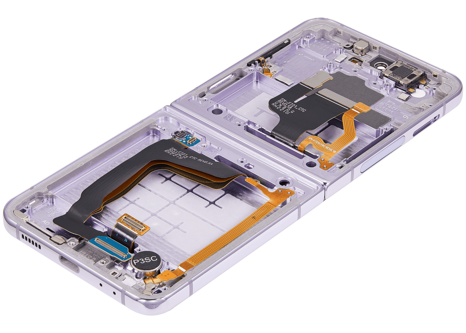 Buy Inner OLED Assembly With Frame For Samsung Galaxy Z Flip 4 5G (US & International Version) (Refurbished) (Bora Purple) - High Quality Replacement Part - View 2 | TechDrip Canada