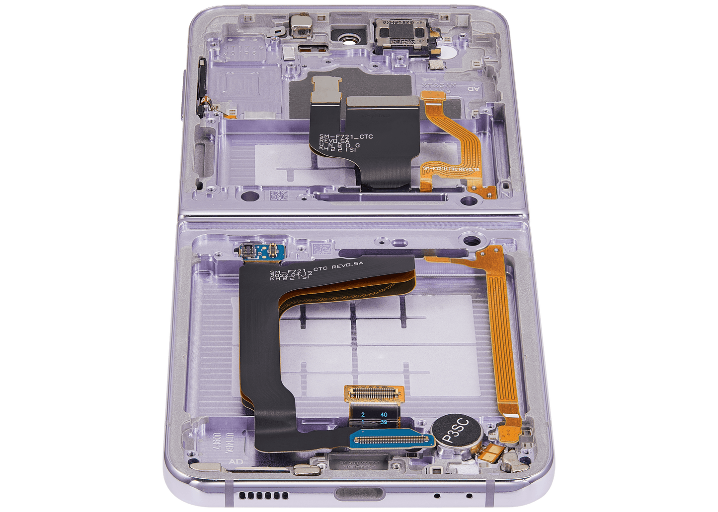 Buy Inner OLED Assembly With Frame For Samsung Galaxy Z Flip 4 5G (US & International Version) (Refurbished) (Bora Purple) - High Quality Replacement Part - View 4 | TechDrip Canada