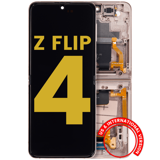 Buy Inner OLED Assembly With Frame For Samsung Galaxy Z Flip 4 5G (US & International Version) (Refurbished) (Pink Gold) - High Quality Replacement Part - View 1 | TechDrip Canada
