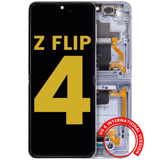 Buy Inner OLED Assembly With Frame For Samsung Galaxy Z Flip 4 5G (US & International Version) (Refurbished) (Blue) - High Quality Replacement Part - View 1 | TechDrip Canada