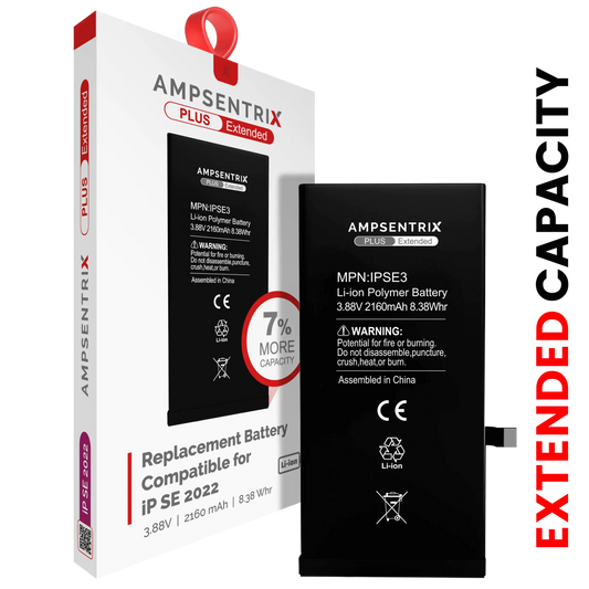 Replacement Battery For iPhone SE (2022) (AmpSentrix) (Plus) (Extended)