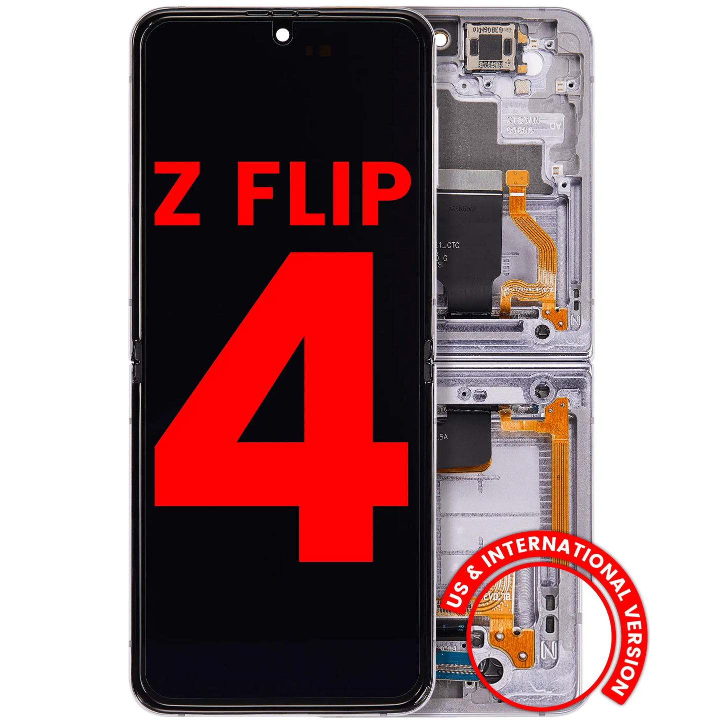 Buy Inner OLED Assembly With Frame Compatible For Samsung Galaxy Z Flip 4 5G (F721) (US & International Version) (Aftermarket Plus) (Bora Purple) - High Quality Replacement Part - View 1 | TechDrip Canada