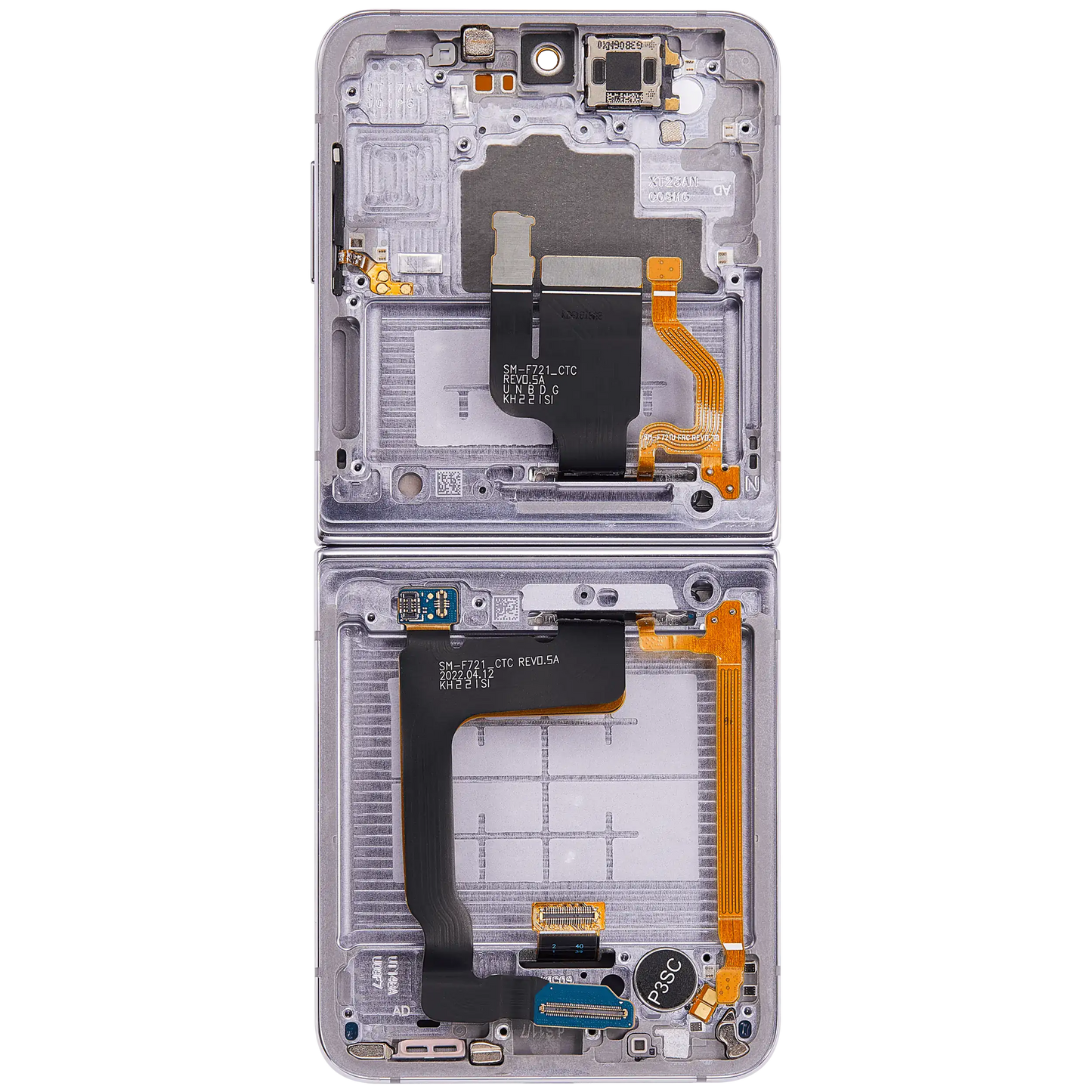 Buy Inner OLED Assembly With Frame Compatible For Samsung Galaxy Z Flip 4 5G (F721) (US & International Version) (Aftermarket Plus) (Bora Purple) - High Quality Replacement Part - View 9 | TechDrip Canada