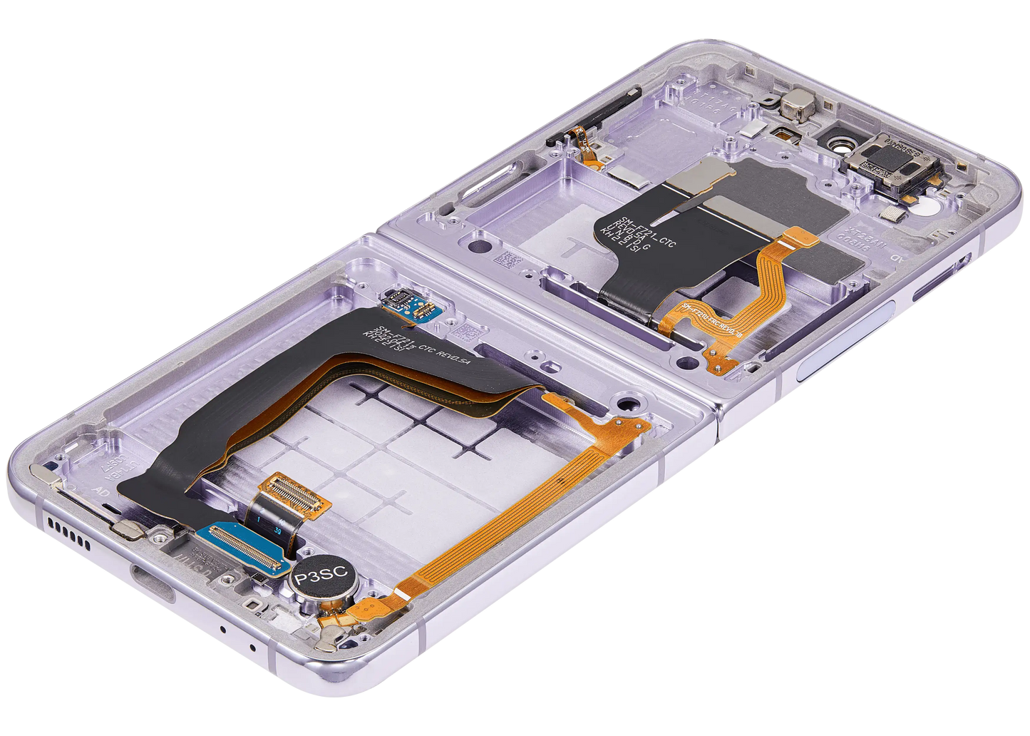 Buy Inner OLED Assembly With Frame Compatible For Samsung Galaxy Z Flip 4 5G (F721) (US & International Version) (Aftermarket Plus) (Bora Purple) - High Quality Replacement Part - View 2 | TechDrip Canada