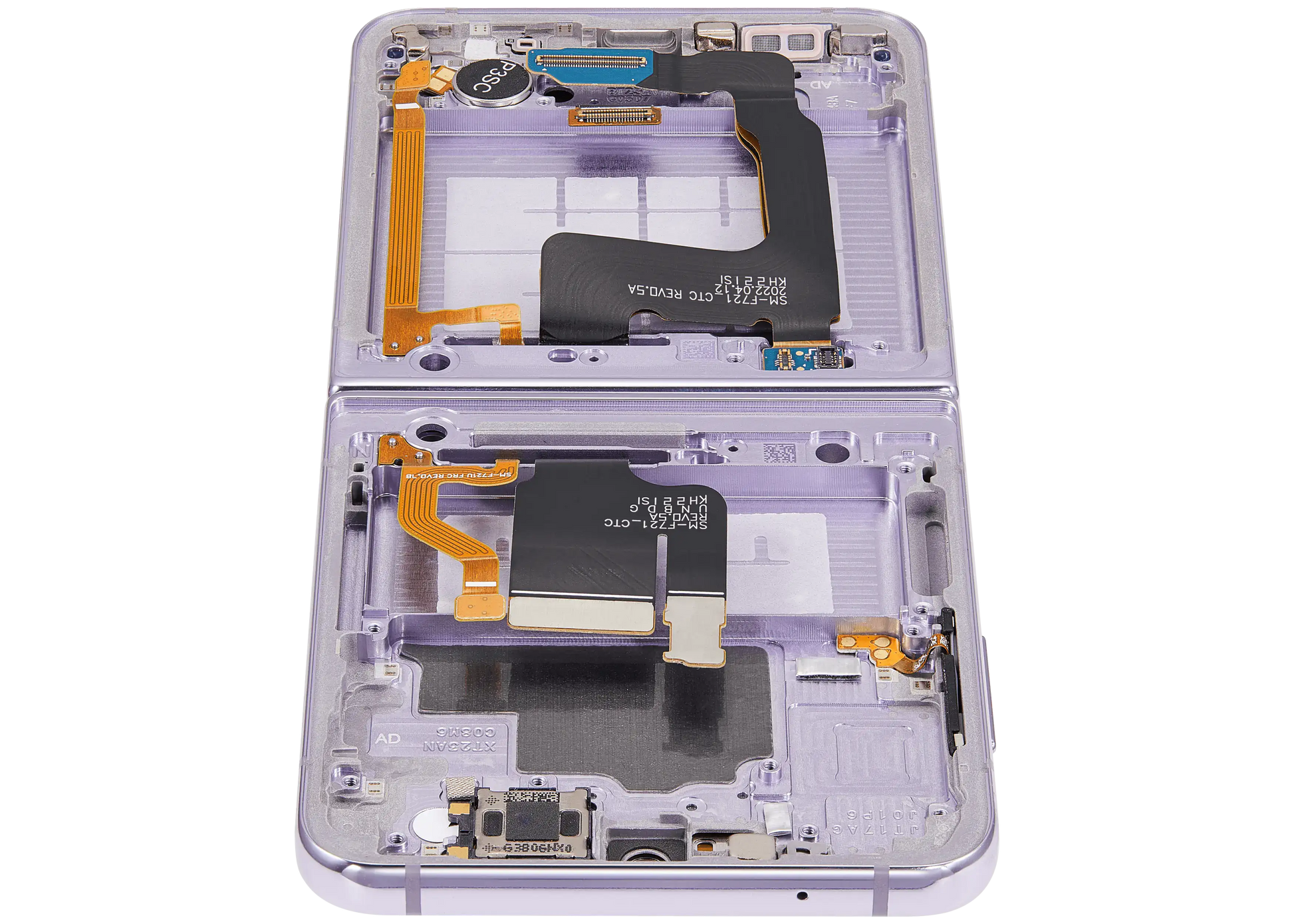 Buy Inner OLED Assembly With Frame Compatible For Samsung Galaxy Z Flip 4 5G (F721) (US & International Version) (Aftermarket Plus) (Bora Purple) - High Quality Replacement Part - View 3 | TechDrip Canada