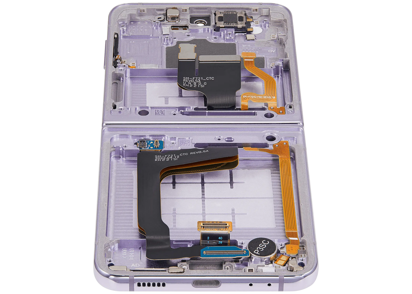 Buy Inner OLED Assembly With Frame Compatible For Samsung Galaxy Z Flip 4 5G (F721) (US & International Version) (Aftermarket Plus) (Bora Purple) - High Quality Replacement Part - View 4 | TechDrip Canada