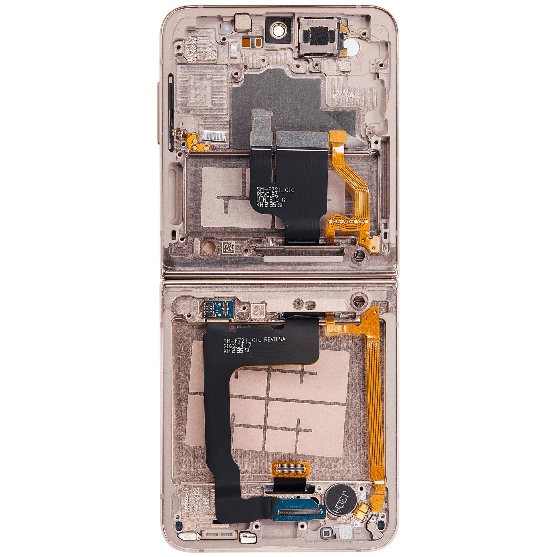Buy Inner OLED Assembly With Frame Compatible For Samsung Galaxy Z Flip 4 5G (F721) (US & International Version) (Aftermarket Plus) (Pink Gold) - High Quality Replacement Part - View 9 | TechDrip Canada