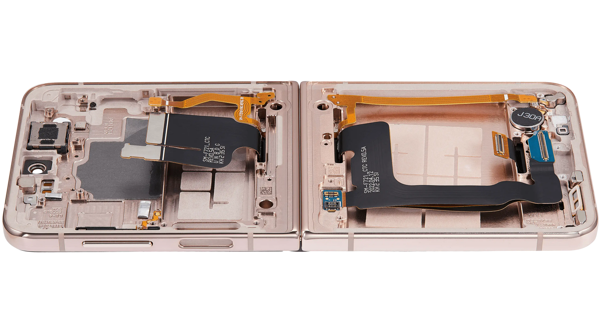 Buy Inner OLED Assembly With Frame Compatible For Samsung Galaxy Z Flip 4 5G (F721) (US & International Version) (Aftermarket Plus) (Pink Gold) - High Quality Replacement Part - View 5 | TechDrip Canada
