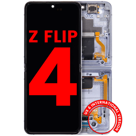 Buy Inner OLED Assembly With Frame Compatible For Samsung Galaxy Z Flip 4 5G (F721) (US & International Version) (Aftermarket Plus) (Blue) - High Quality Replacement Part - View 1 | TechDrip Canada