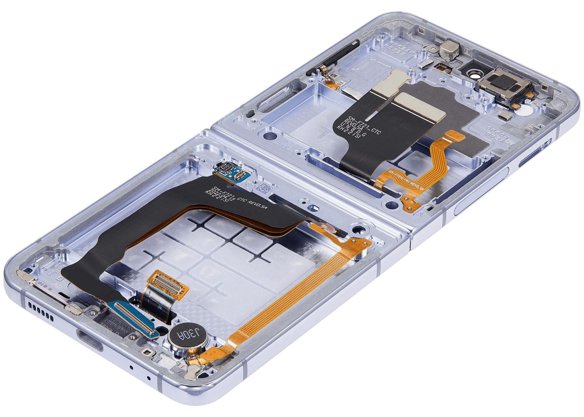 Buy Inner OLED Assembly With Frame Compatible For Samsung Galaxy Z Flip 4 5G (F721) (US & International Version) (Aftermarket Plus) (Blue) - High Quality Replacement Part - View 2 | TechDrip Canada