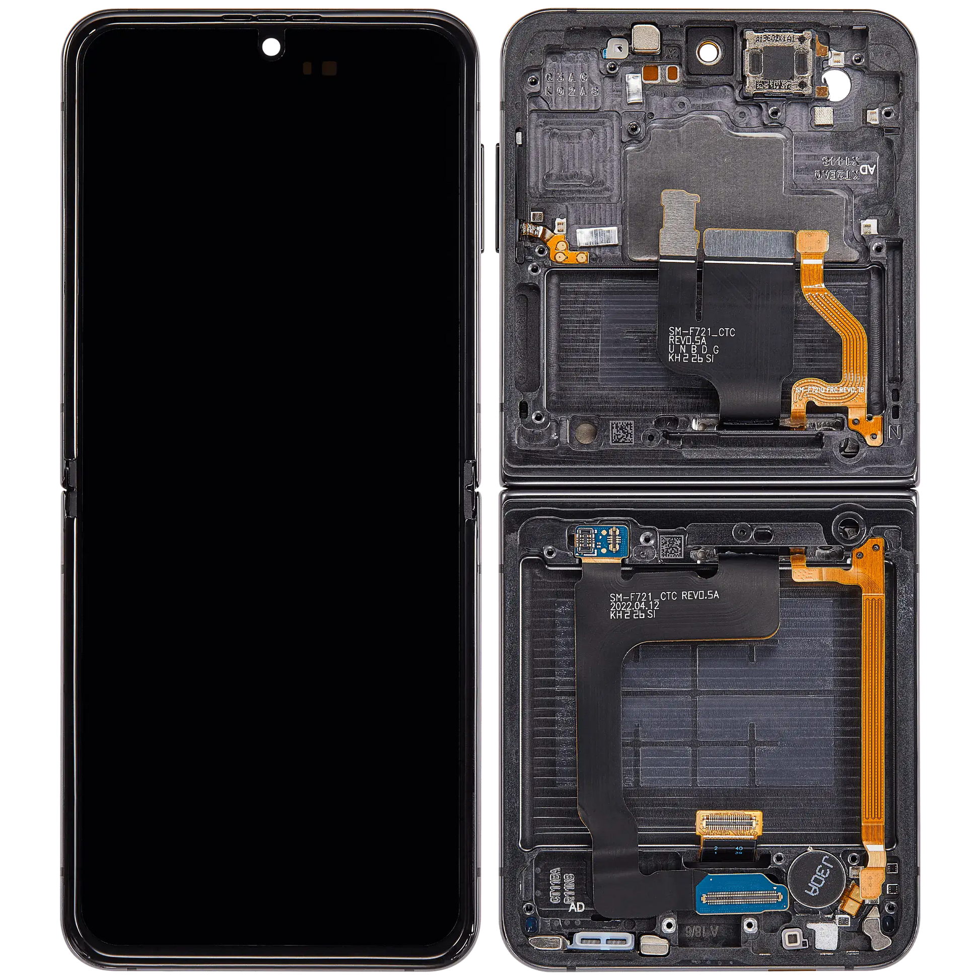 Buy Inner OLED Assembly With Frame Compatible For Samsung Galaxy Z Flip 4 5G (F721) (US & International Version) (Aftermarket) (Graphite) - High Quality Replacement Part - View 7 | TechDrip Canada