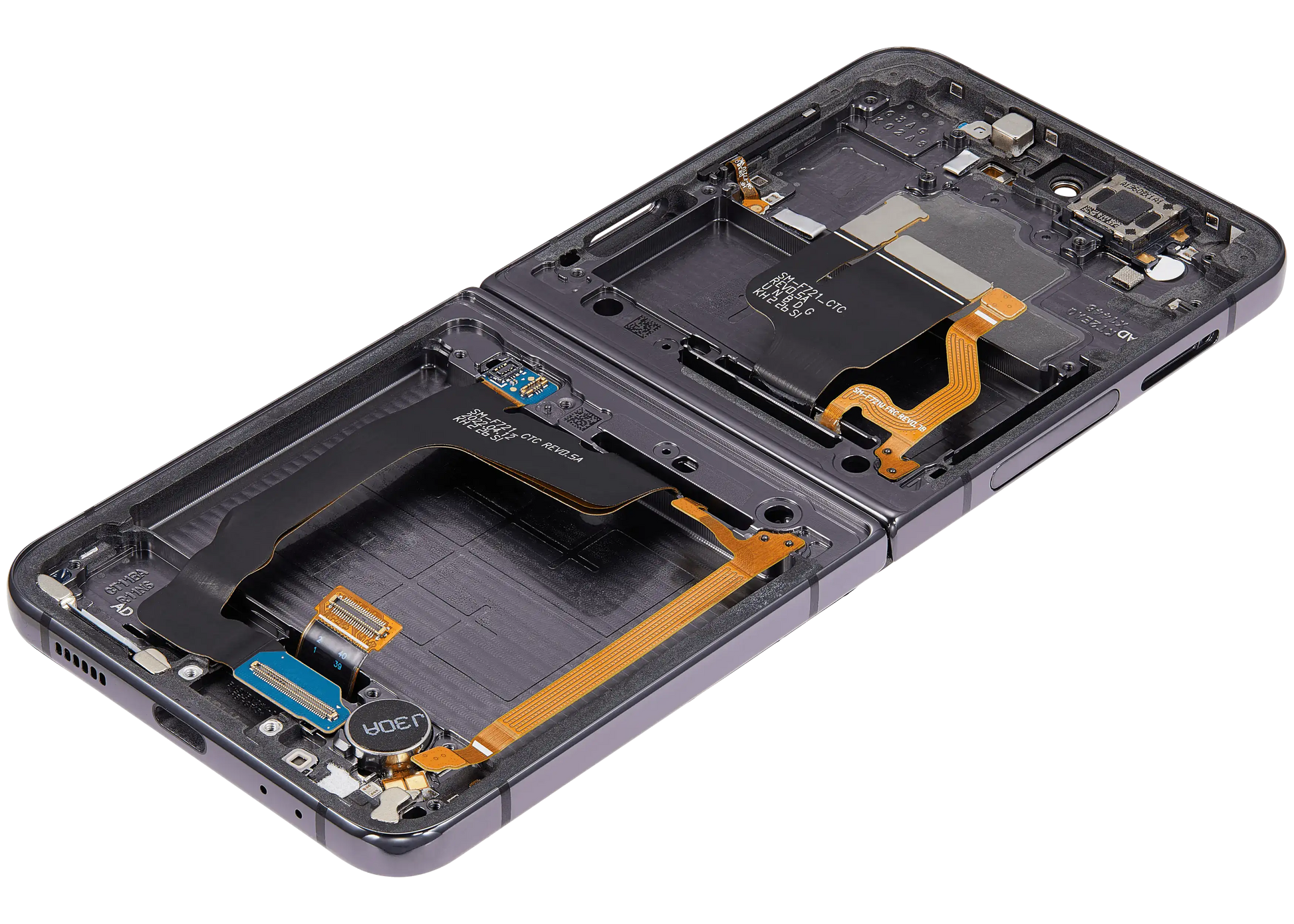 Buy Inner OLED Assembly With Frame Compatible For Samsung Galaxy Z Flip 4 5G (F721) (US & International Version) (Aftermarket) (Graphite) - High Quality Replacement Part - View 2 | TechDrip Canada