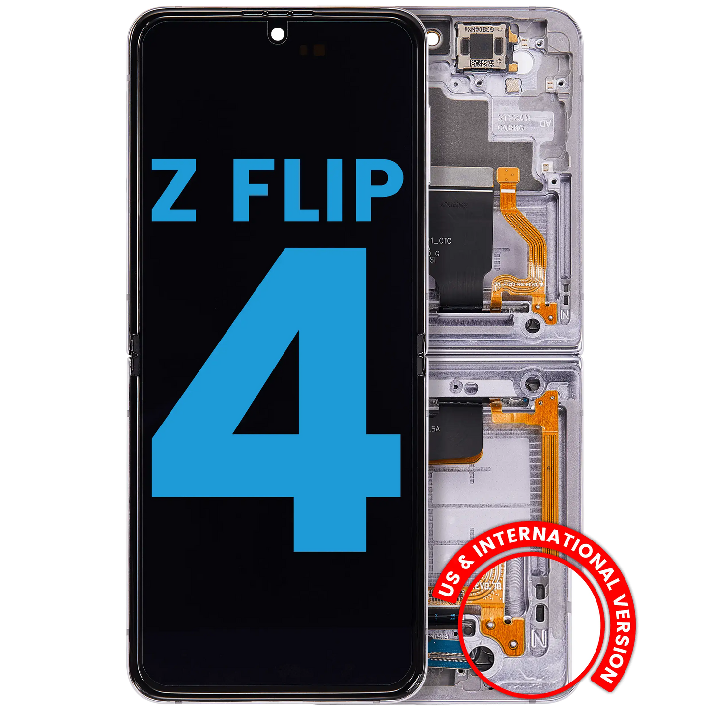 Buy Inner OLED Assembly With Frame Compatible For Samsung Galaxy Z Flip 4 5G (F721) (US & International Version) (Aftermarket) (Bora Purple) - High Quality Replacement Part - View 1 | TechDrip Canada