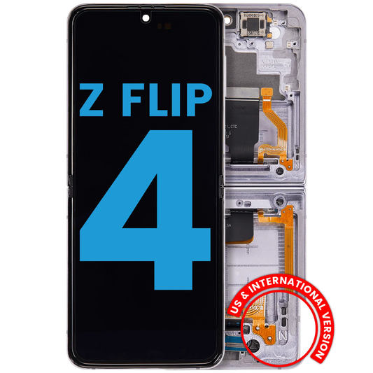 Buy Inner OLED Assembly With Frame Compatible For Samsung Galaxy Z Flip 4 5G (F721) (US & International Version) (Aftermarket) (Bora Purple) - High Quality Replacement Part - View 1 | TechDrip Canada
