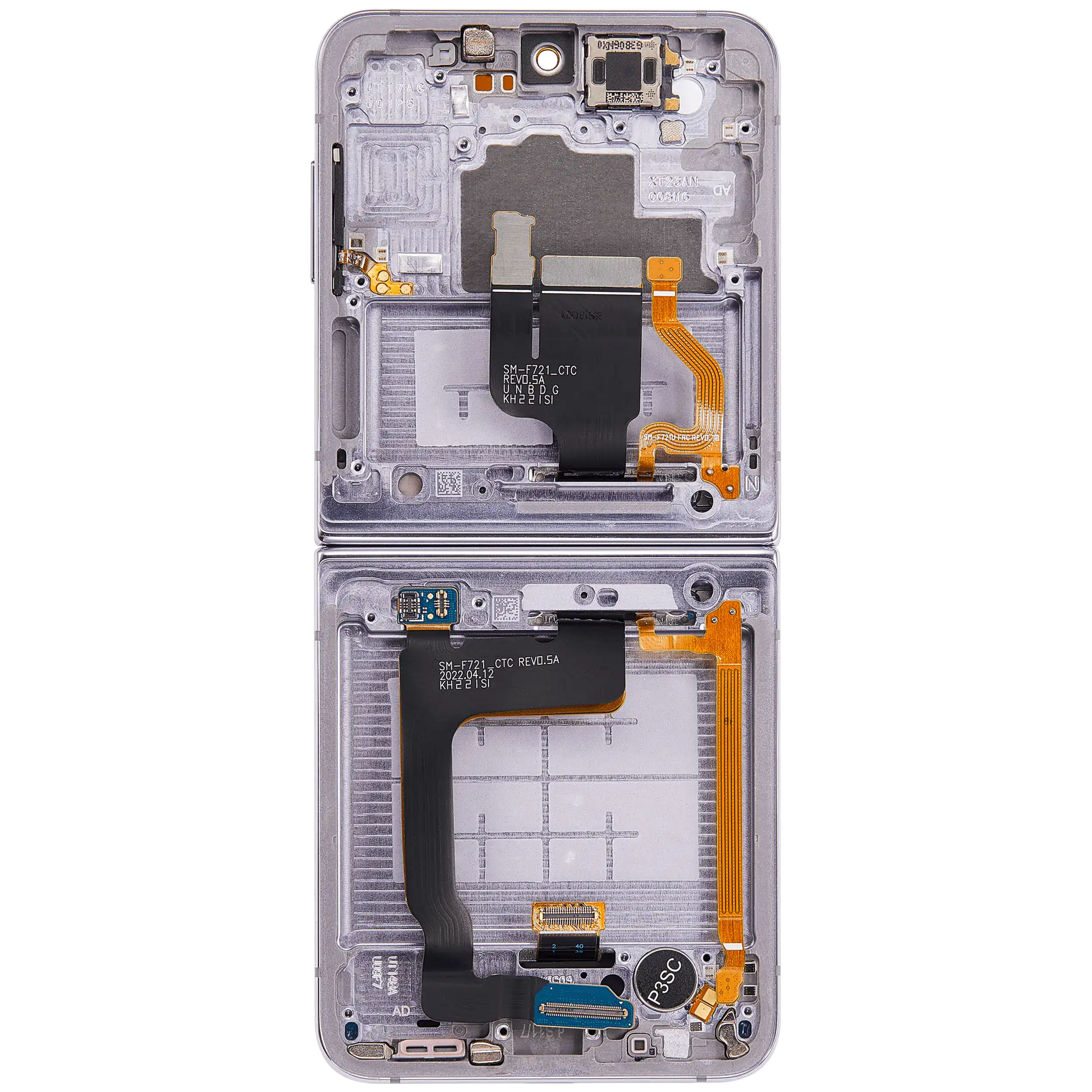Buy Inner OLED Assembly With Frame Compatible For Samsung Galaxy Z Flip 4 5G (F721) (US & International Version) (Aftermarket) (Bora Purple) - High Quality Replacement Part - View 9 | TechDrip Canada