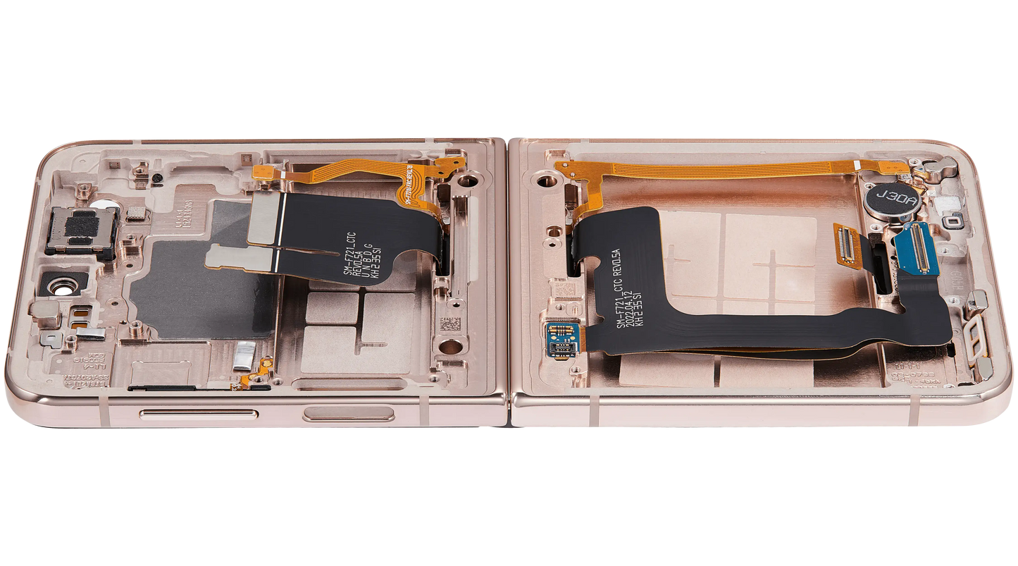 Buy Inner OLED Assembly With Frame Compatible For Samsung Galaxy Z Flip 4 5G (F721) (US & International Version) (Aftermarket) (Pink Gold) - High Quality Replacement Part - View 5 | TechDrip Canada