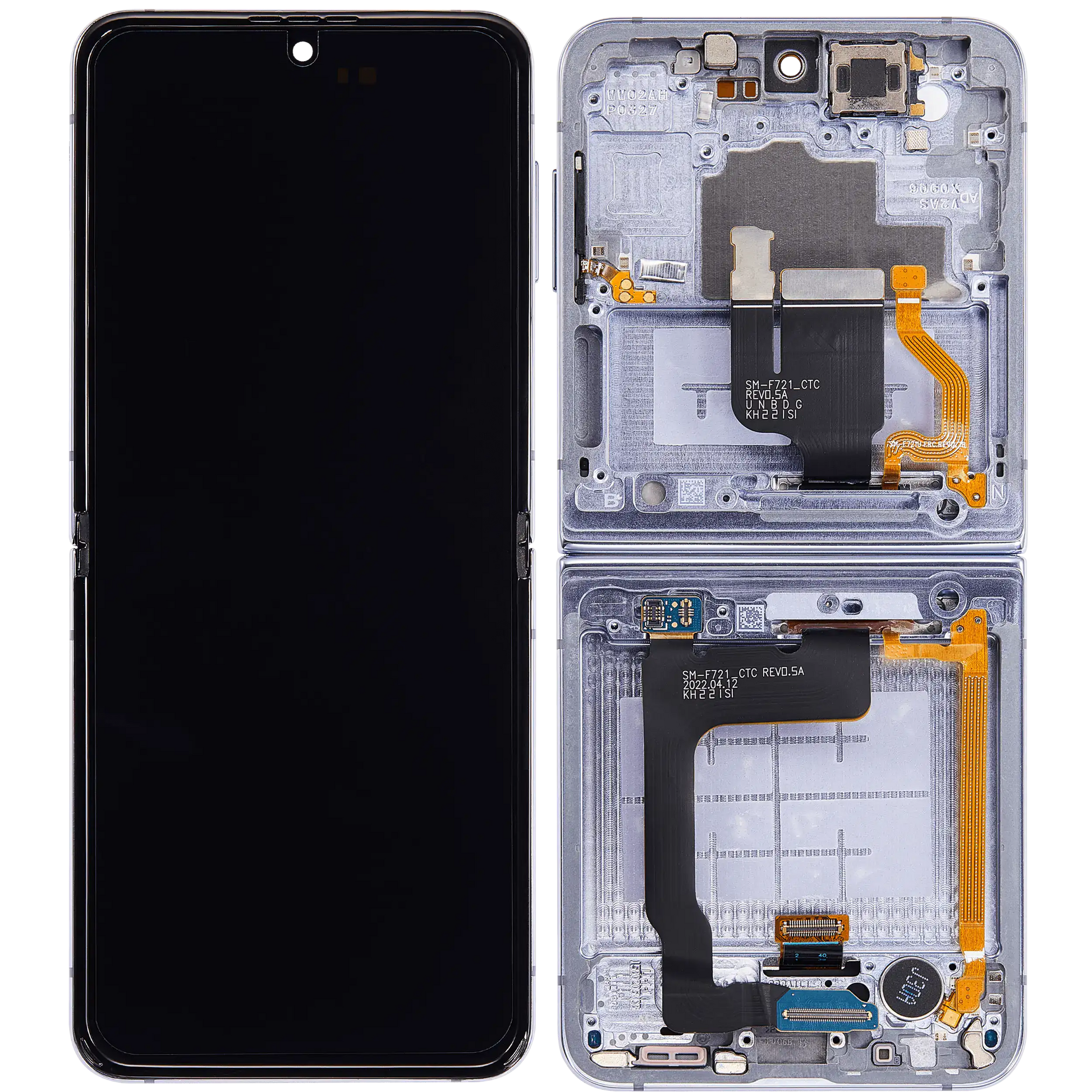Buy Inner OLED Assembly With Frame Compatible For Samsung Galaxy Z Flip 4 5G (F721) (US & International Version) (Aftermarket) (Blue) - High Quality Replacement Part - View 7 | TechDrip Canada