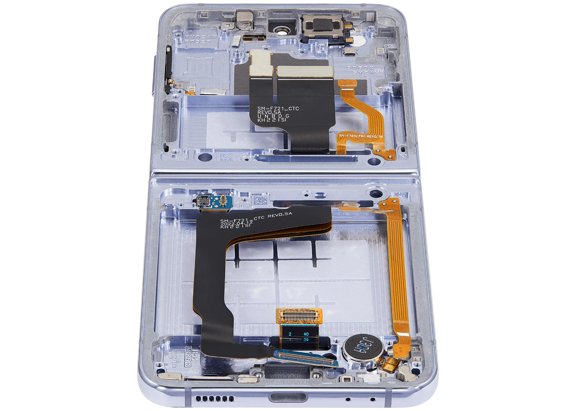 Buy Inner OLED Assembly With Frame Compatible For Samsung Galaxy Z Flip 4 5G (F721) (US & International Version) (Aftermarket) (Blue) - High Quality Replacement Part - View 4 | TechDrip Canada