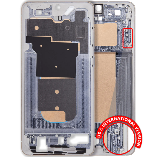 Mid-Frame Housing Compatible For Samsung Galaxy S25 Edge 5G (US & International Version) (Titanium Icyblue / Titanium Silver)