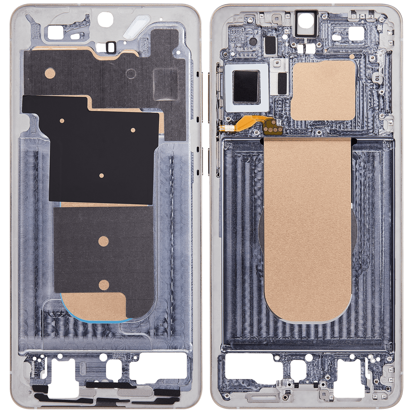 Mid-Frame Housing Compatible For Samsung Galaxy S25 Edge 5G (US & International Version) (Titanium Icyblue / Titanium Silver)