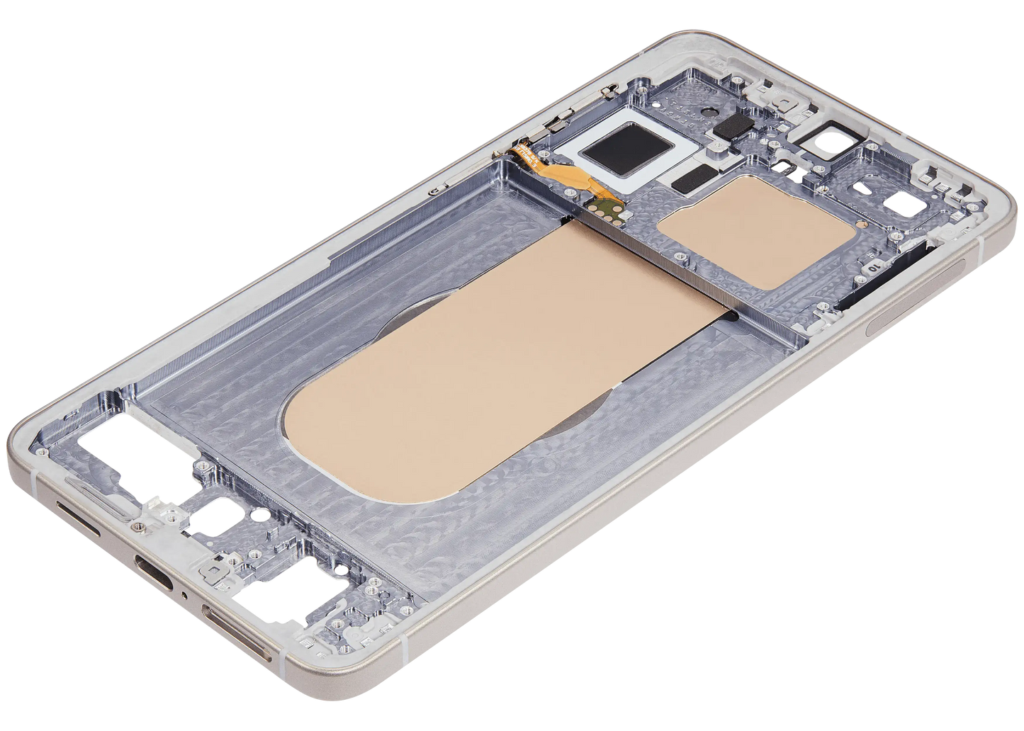 Mid-Frame Housing Compatible For Samsung Galaxy S25 Edge 5G (US & International Version) (Titanium Icyblue / Titanium Silver)