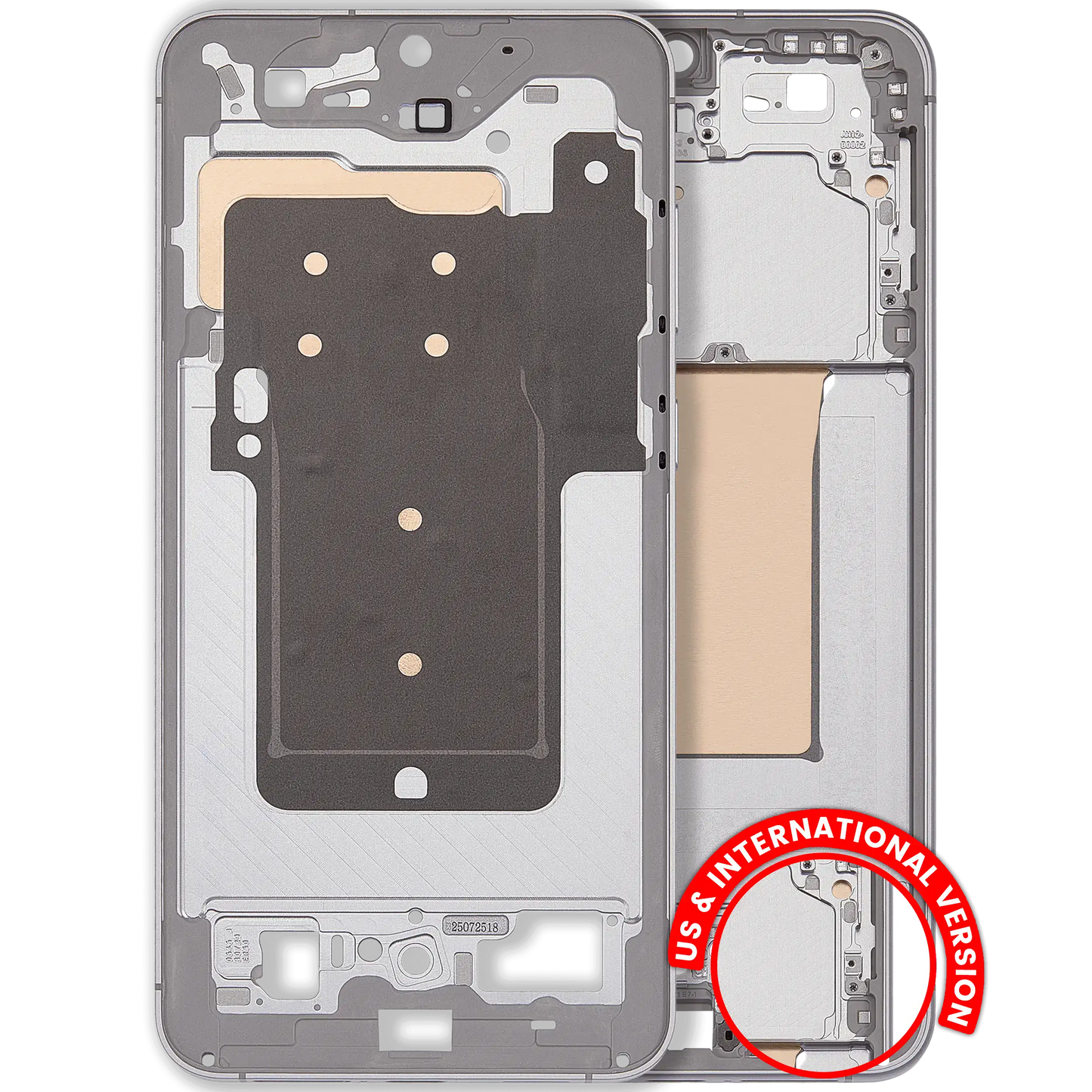 Mid-Frame Housing Compatible For Samsung Galaxy S25 FE 5G (US & International Version) (Icyblue / White)