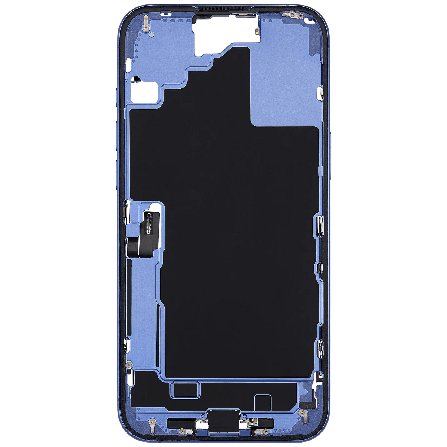 Mid-Frame Housing W/ Charging Port Flex & Small Parts For iPhone 16 Plus (US Version) (Used OEM Pull: Grade A) (Ultramarine)