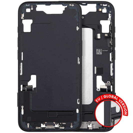 Mid-Frame Housing W/ Charging Port Flex & Small Parts For iPhone 16e (EU / Global Version) (Used OEM Pull: Grade A) (Black)