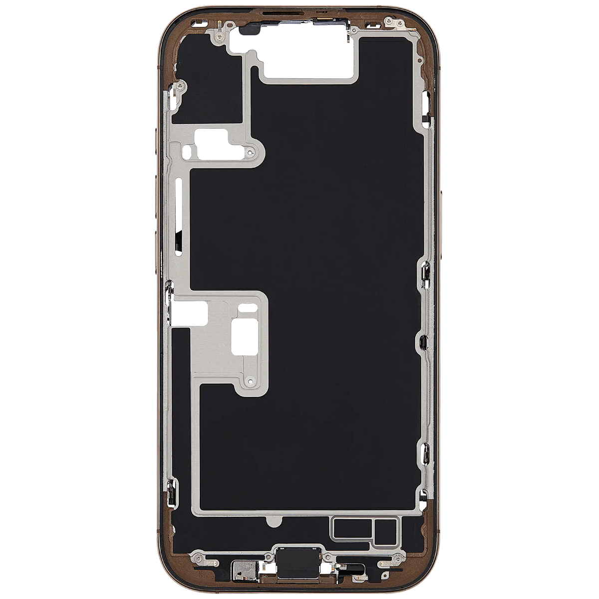 Mid-Frame Housing W/ Charging Port Flex & Small Parts For iPhone 16 Pro (EU / Global Version) (Used OEM Pull: Grade A) (Desert Titanium) — product photo 2