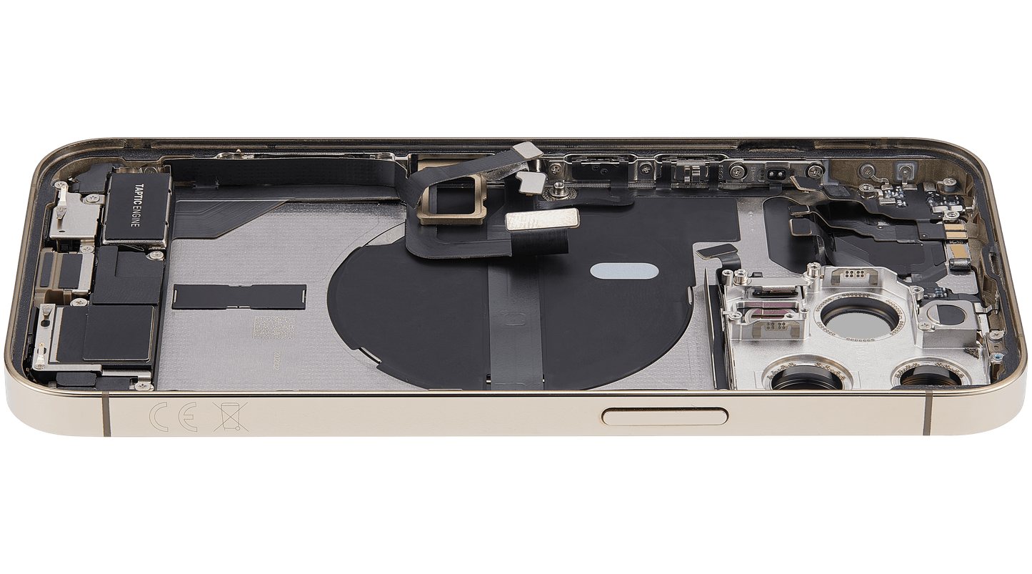 Back Housing W/ Charging Port Flex & Small Parts For iPhone 13 Pro (EU / Global Version) (Used OEM Pull: Grade A) (Gold)